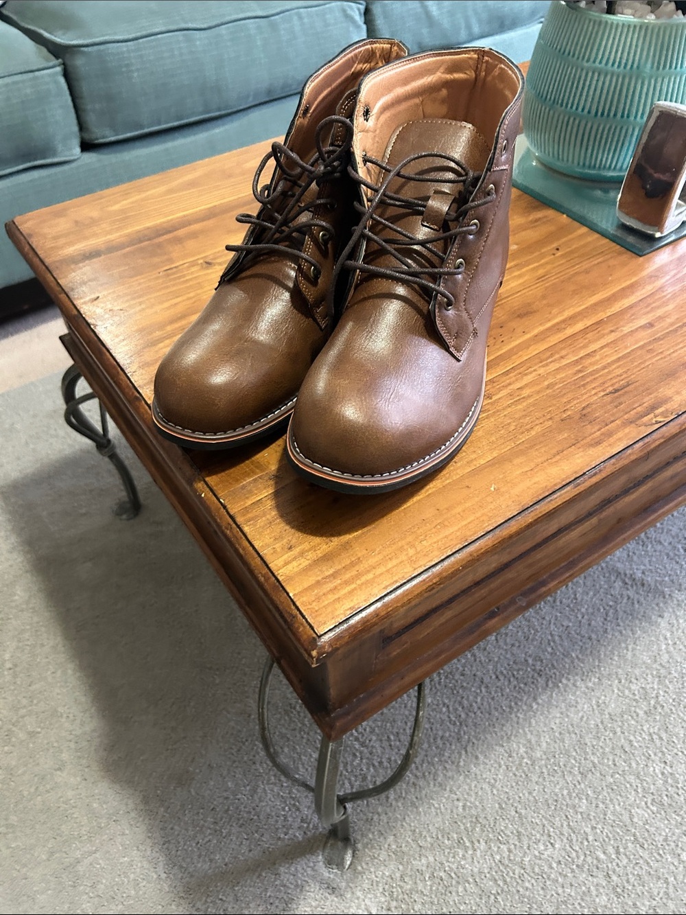 Men's Brown Leather Chukka Boots - Casual Lace-Up